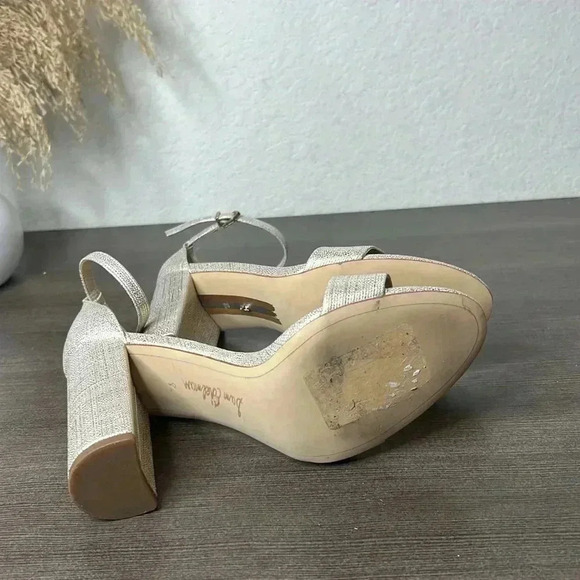 Sam Edelman Yaro Heels Pewter Metallic Champagne Gold Sandals - Picture 10 of 10